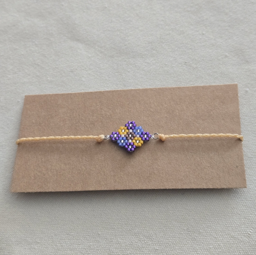 018 New Handmade Purple and Yellow Beaded Bracelet